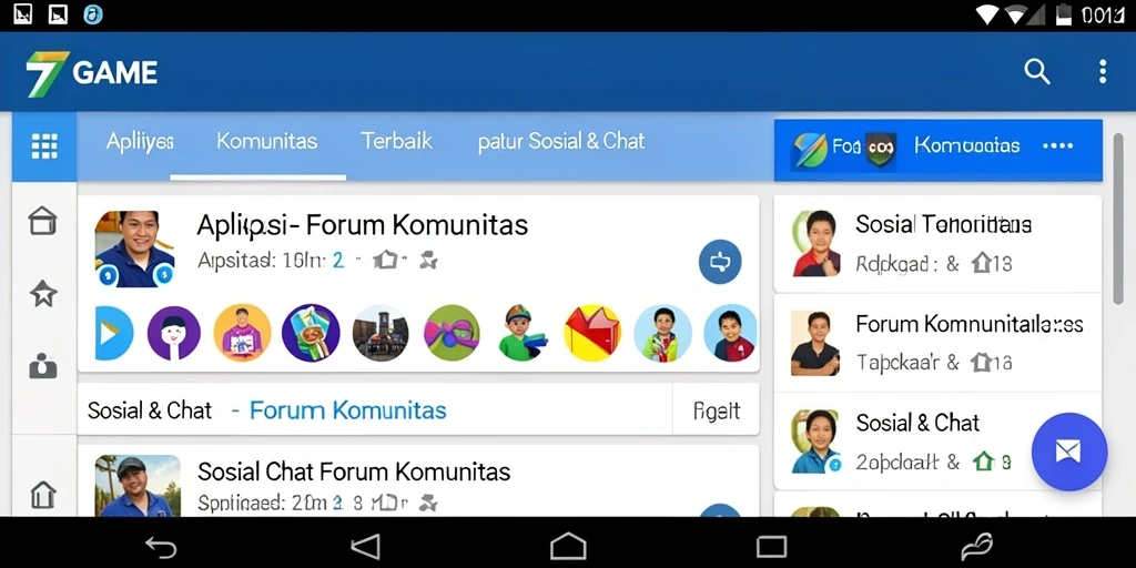 Antarmuka menarik aplikasi Forum Komunitas 7GAME.