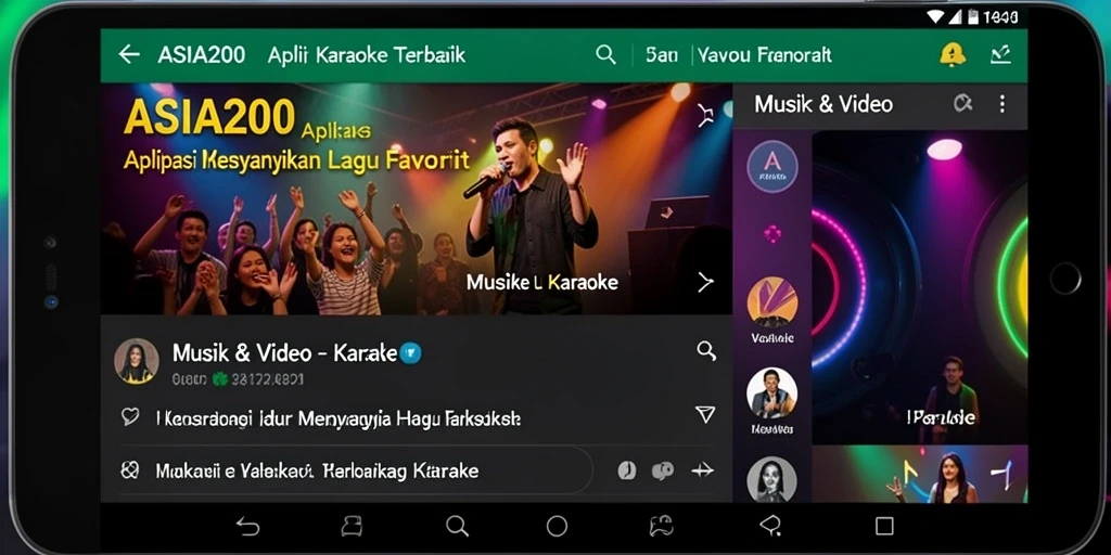 Tampilan antarmuka ASIA200 yang menarik untuk pengalaman karaoke.
