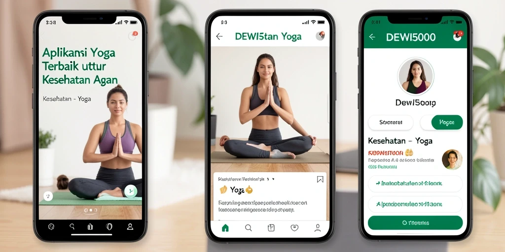 Tampilan antarmuka DEWI5000 dengan fitur yoga yang interaktif.