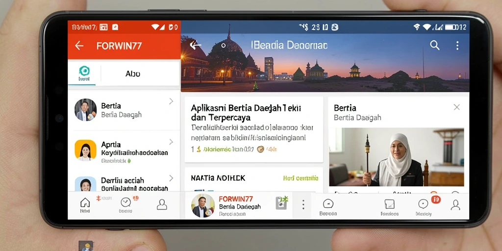 Tampilan antarmuka FORWIN77 yang menampilkan berita daerah terkini.