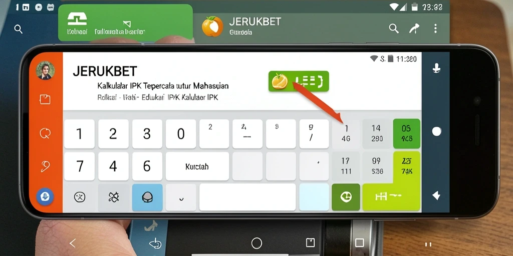Tampilan antarmuka sederhana aplikasi JERUKBET untuk Kalkulator IPK.