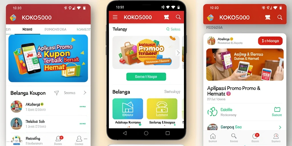 Tampilan antarmuka KOKO5000 yang sederhana dan efisien untuk menemukan kupon.