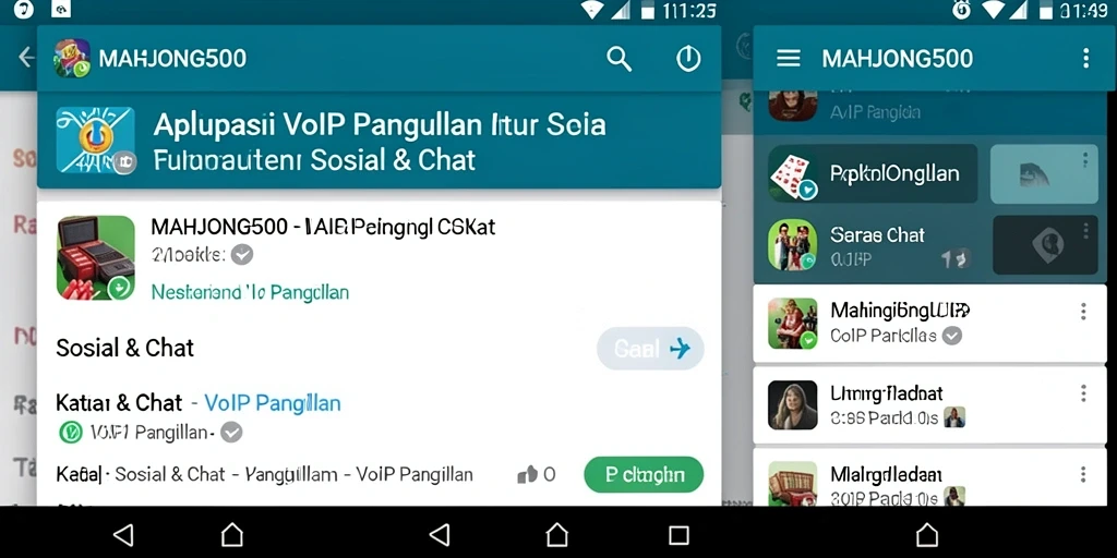 Tampilan antarmuka pengguna MAHJONG500 untuk VoIP Panggilan yang modern.