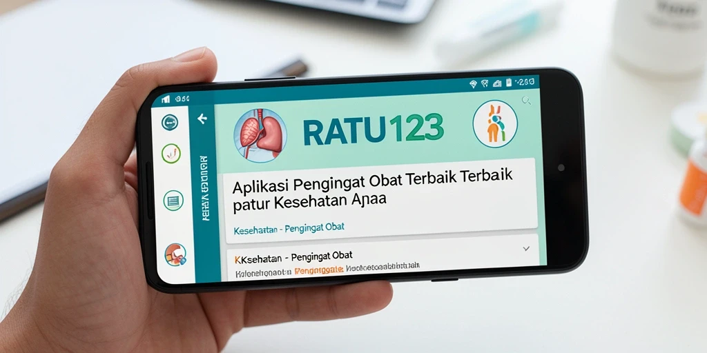 Screenshot aplikasi RATU123 yang menunjukkan pengingat obat dan antarmukanya.