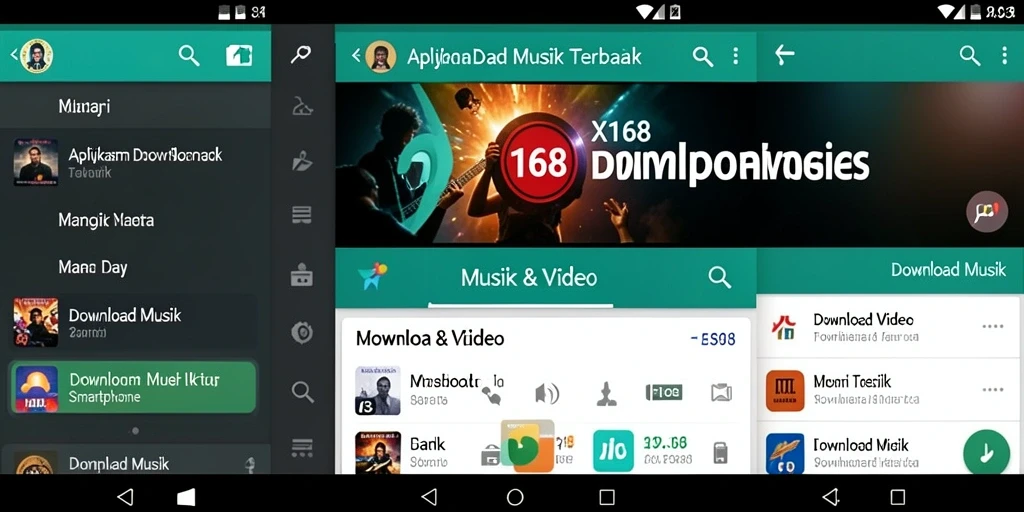Tampilan antarmuka X168 yang intuitif untuk Download Musik.